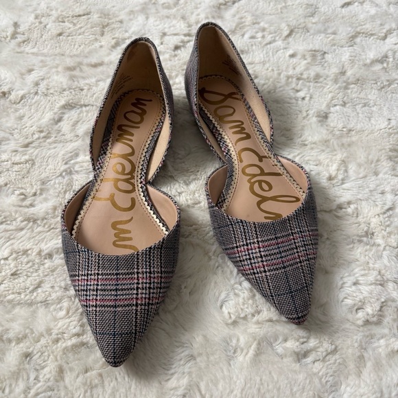 Sam Edelman Women's Size 7.5 Multicolor Plaid Pointy Rodney D'Orsay Flats - Picture 1 of 8